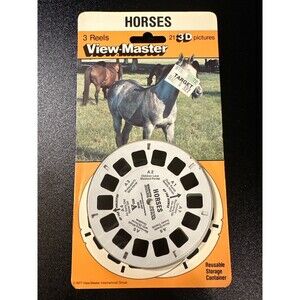 Vintage 1977 View-Master Horses 3 Reel Set Sealed 21 3D Pics